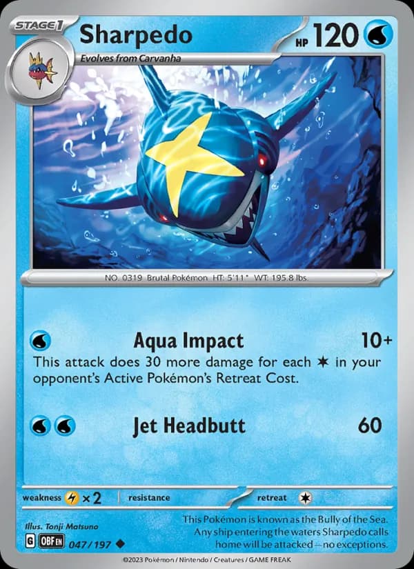 Sharpedo – Obsidian Flames 047