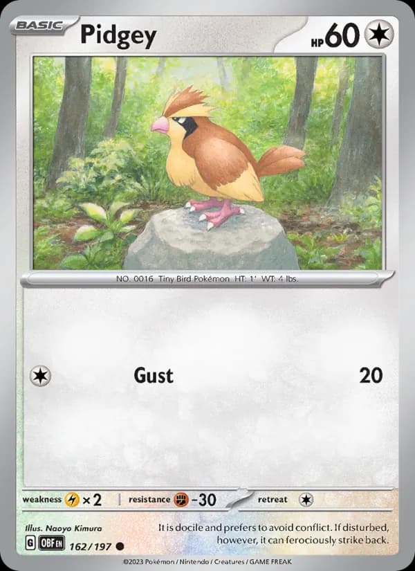 Pidgey – Obsidian Flames 162