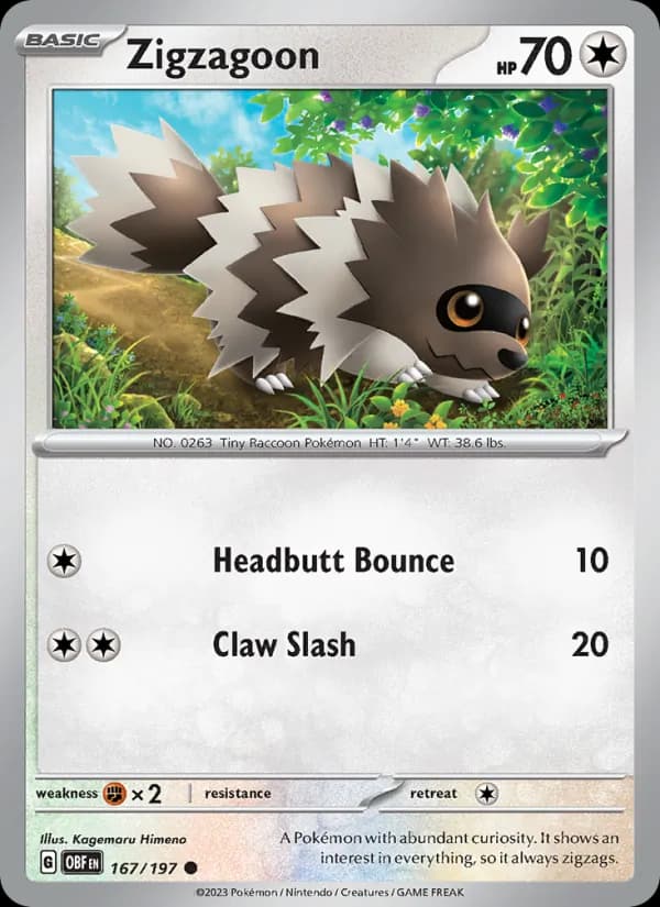 Zigzagoon – Obsidian Flames 167