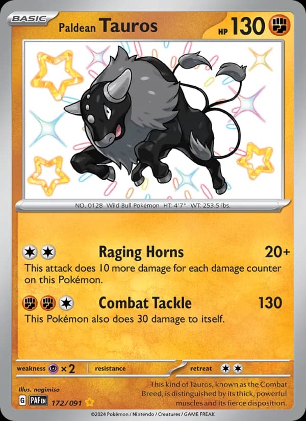 Paldean Tauros – Paldean Fates 172