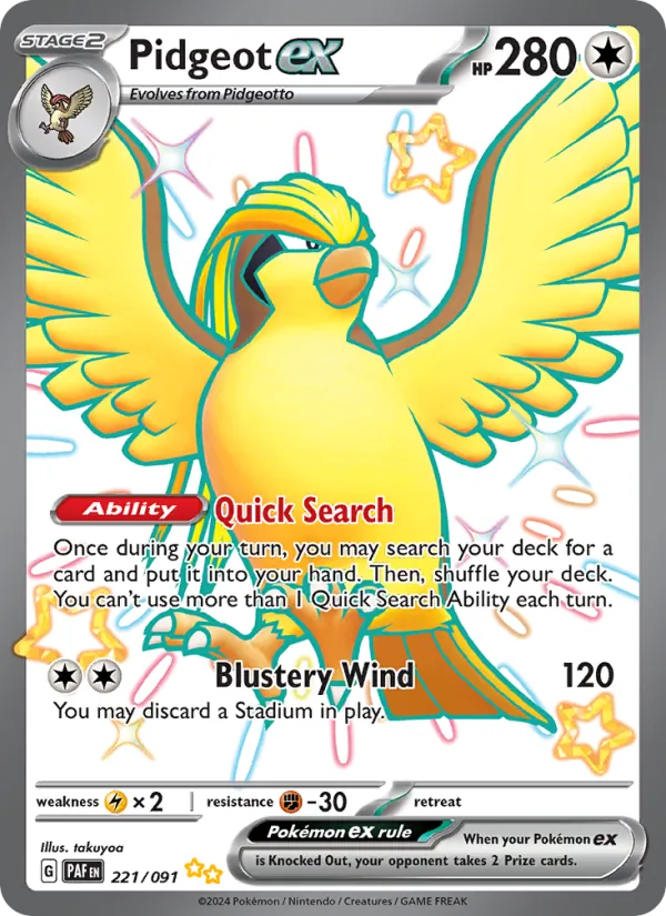 Pidgeot ex – Paldean Fates 221