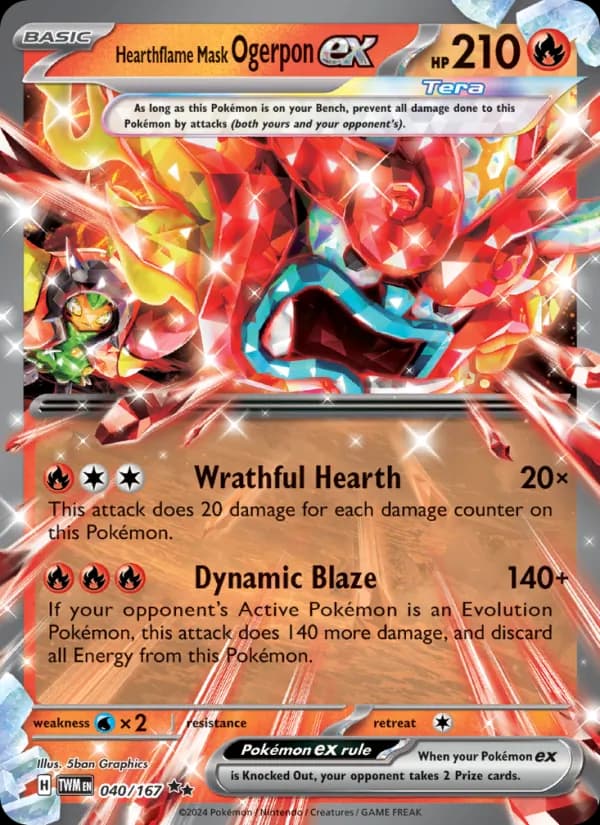Hearthflame Mask Ogerpon ex – Twilight Masquerade 040