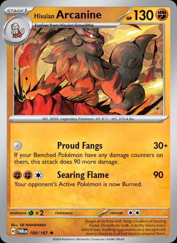 Hisuian Arcanine – Twilight Masquerade 100