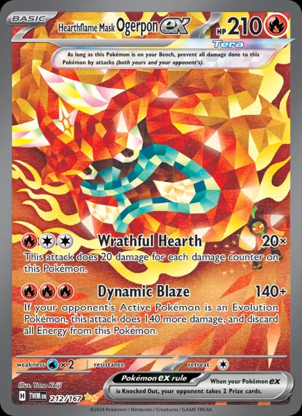 Hearthflame Mask Ogerpon ex – Twilight Masquerade 212