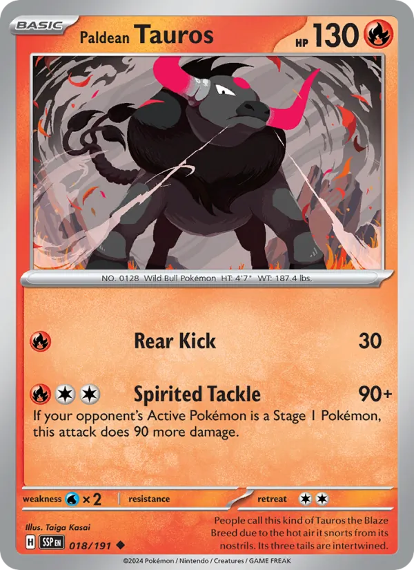 Paldean Tauros – Surging Sparks 018