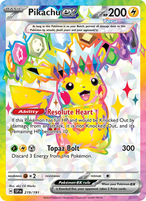 Pikachu ex – Surging Sparks 219