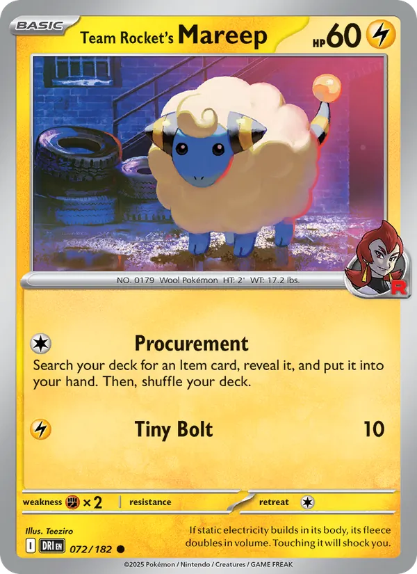 Team Rocket's Mareep – Destined Rivals 072