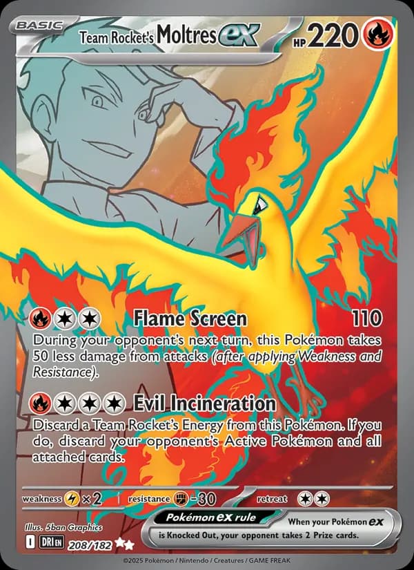 Team Rocket's Moltres ex – Destined Rivals 208
