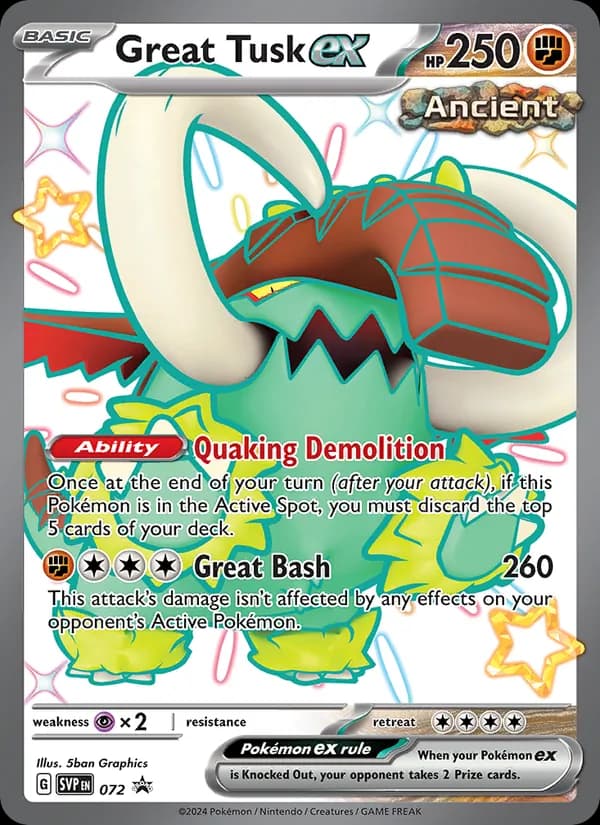 Great Tusk ex – SVP Black Star Promos 072