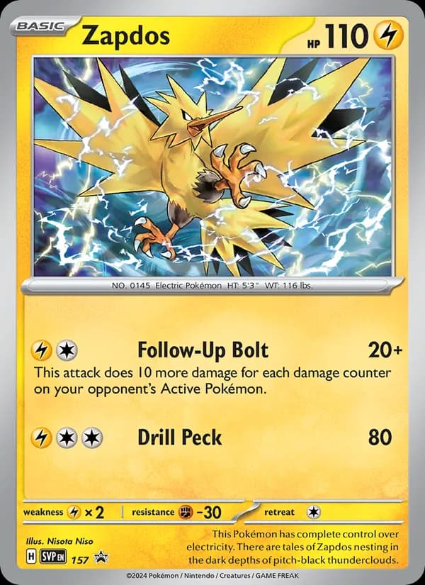 Zapdos – SVP Black Star Promos 157