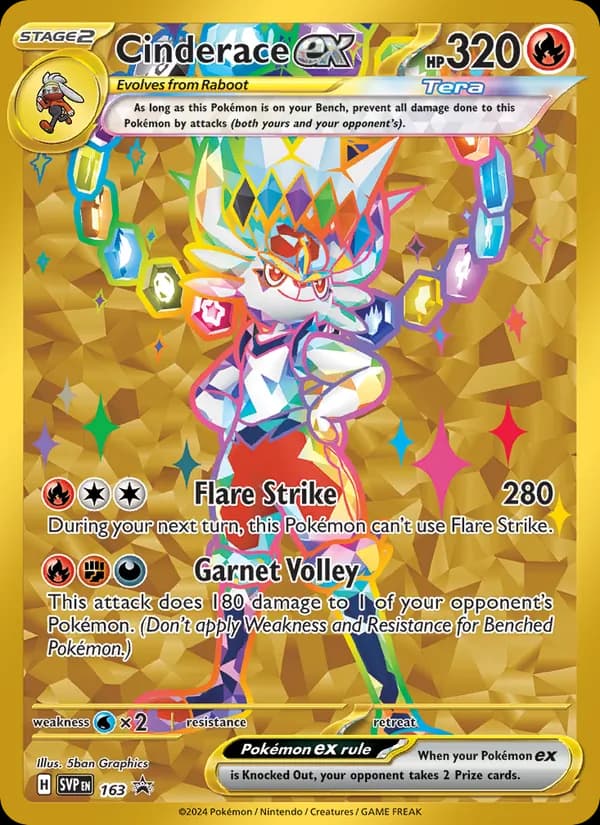Cinderace ex – SVP Black Star Promos 163
