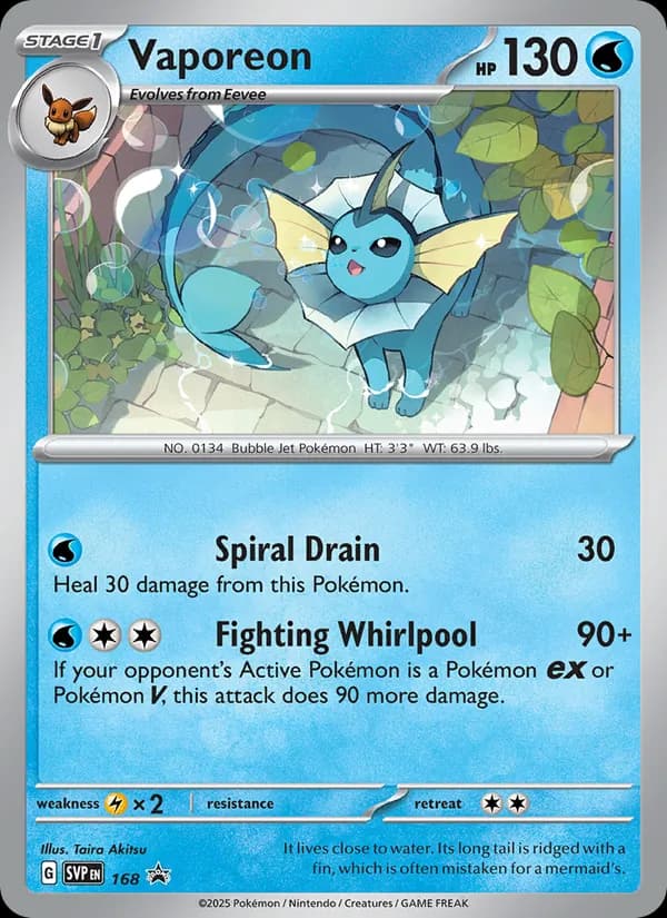 Vaporeon – SVP Black Star Promos 168