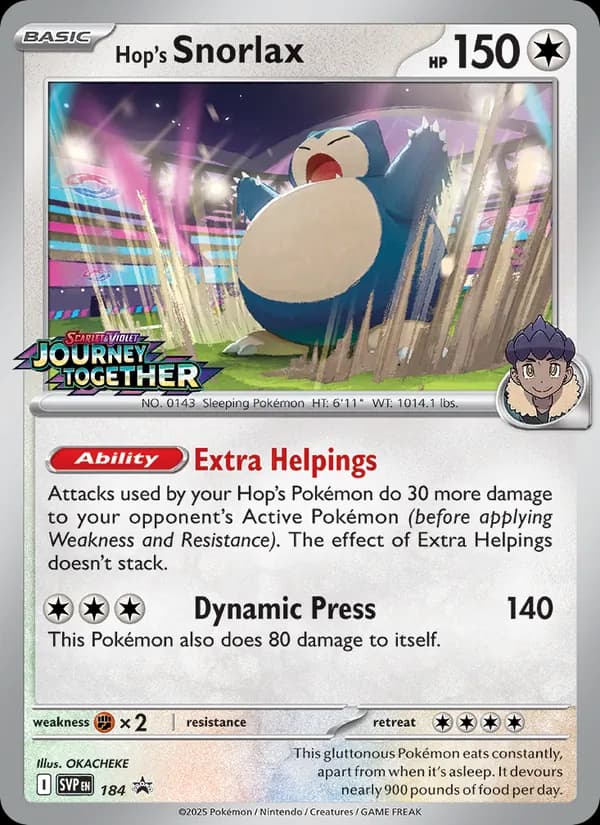 Hop's Snorlax – SVP Black Star Promos 184