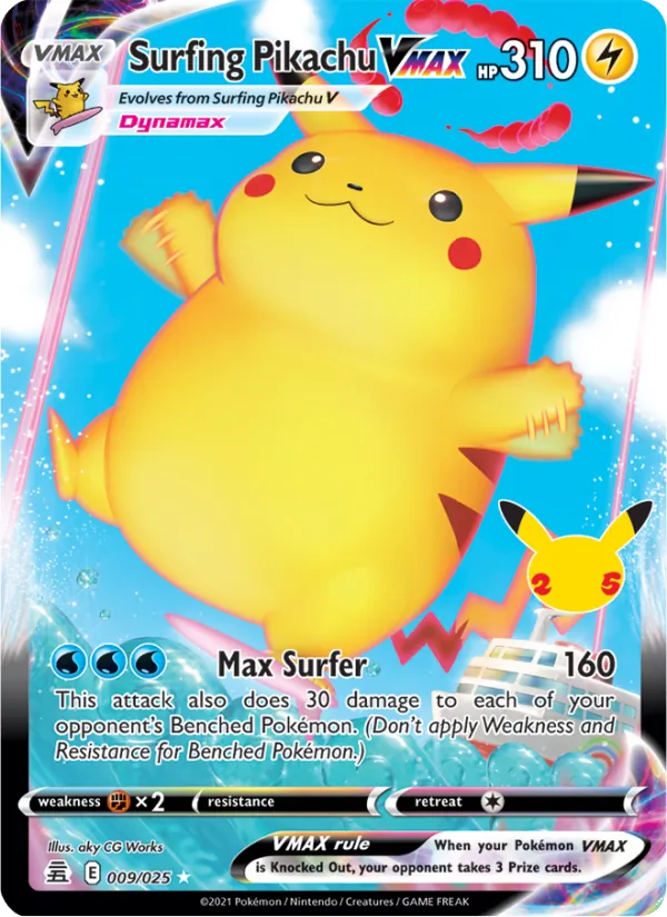 Surfing Pikachu VMAX – Celebrations 9