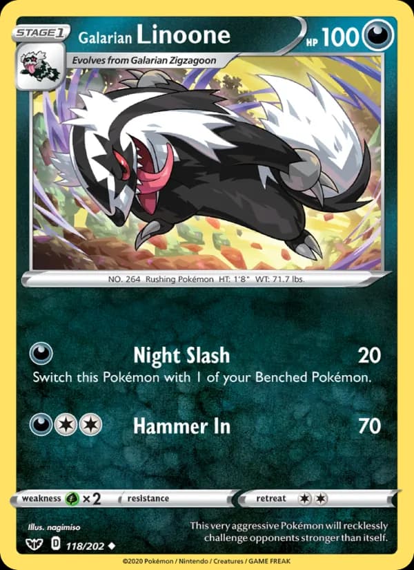 Galarian Linoone – Sword & Shield 118