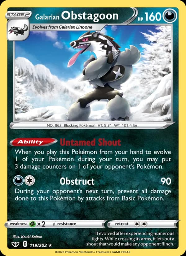 Galarian Obstagoon – Sword & Shield 119
