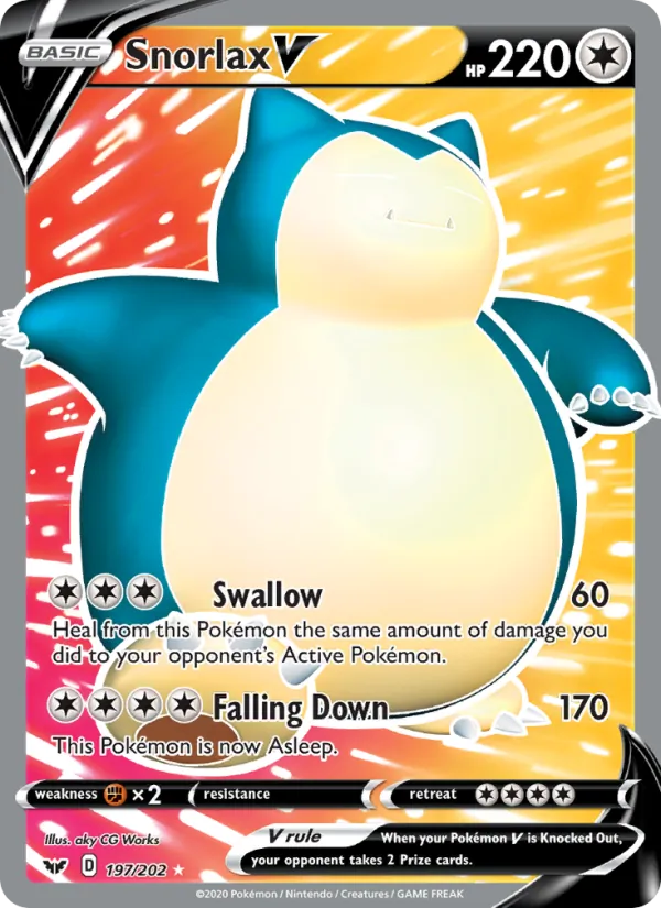 Snorlax V – Sword & Shield 197
