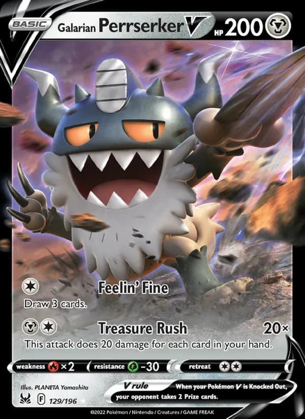 Galarian Perrserker V – Lost Origin 129