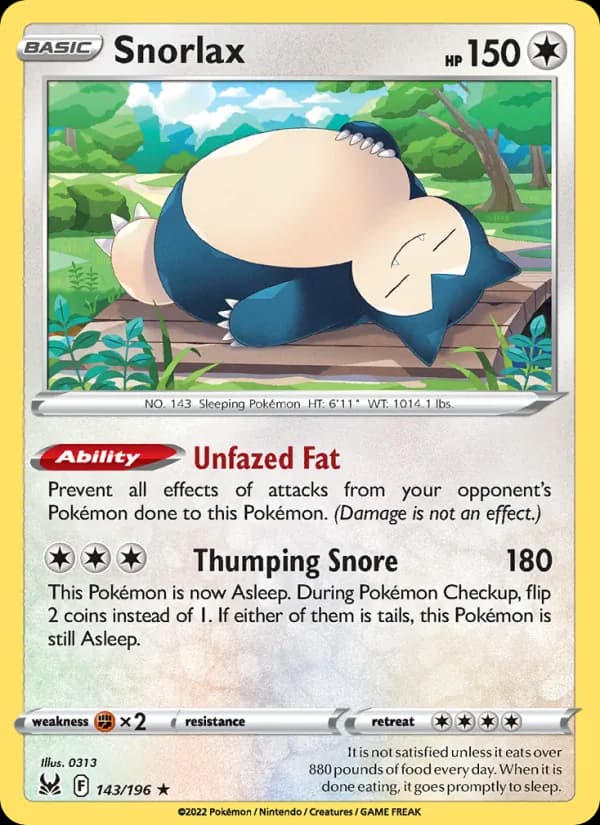 Snorlax – Lost Origin 143