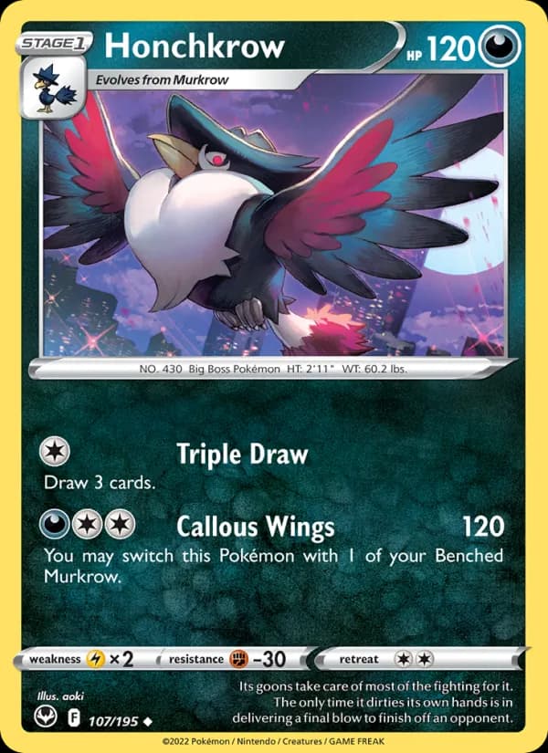 Honchkrow – Silver Tempest 107