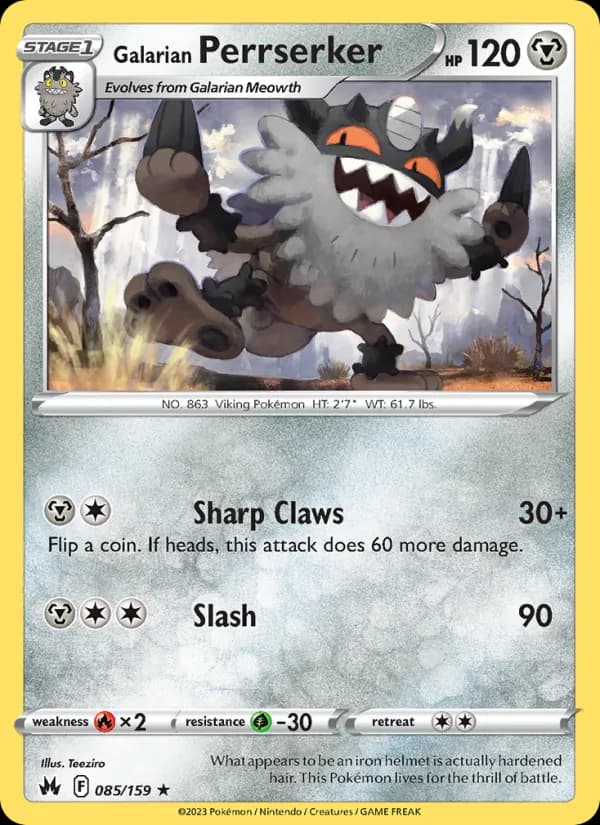 Galarian Perrserker – Crown Zenith 085