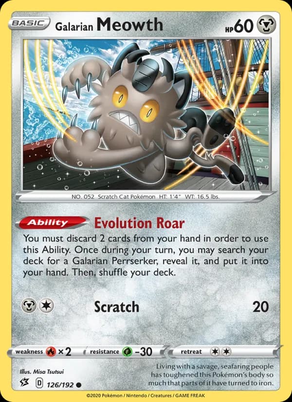Galarian Meowth – Rebel Clash 126