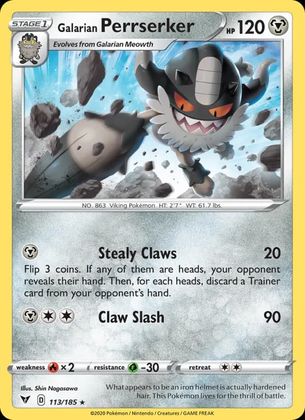Galarian Perrserker – Vivid Voltage 113