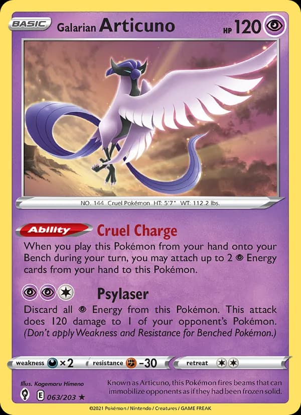 Galarian Articuno – Evolving Skies 63