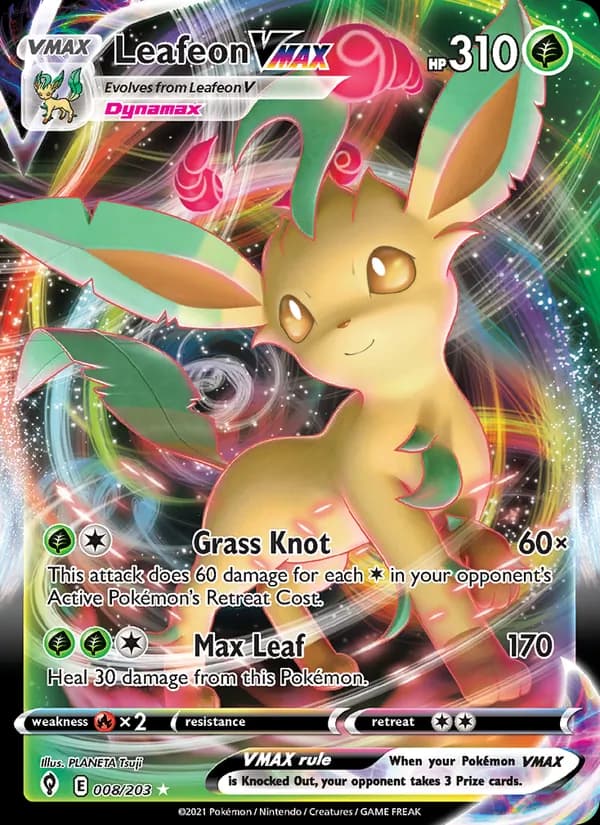 Leafeon VMAX – Evolving Skies 8