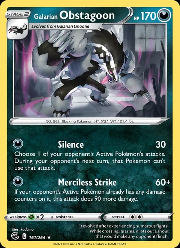 Galarian Obstagoon – Fusion Strike 161