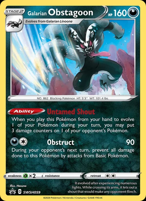 Galarian Obstagoon – SWSH Black Star Promos SWSH059