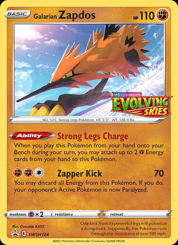 Galarian Zapdos – SWSH Black Star Promos SWSH124