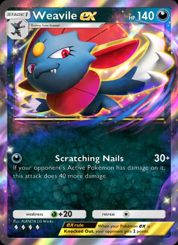 Weavile ex – Space-Time Smackdown 099