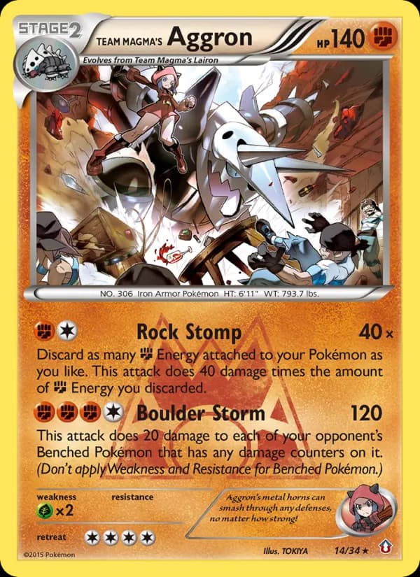 Team Magma's Aggron – Double Crisis 14