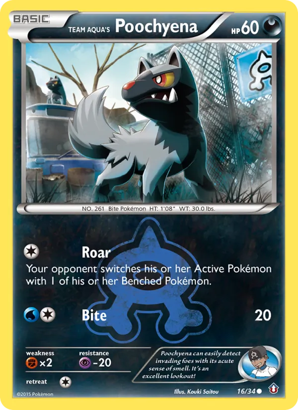 Team Aqua's Poochyena – Double Crisis 16
