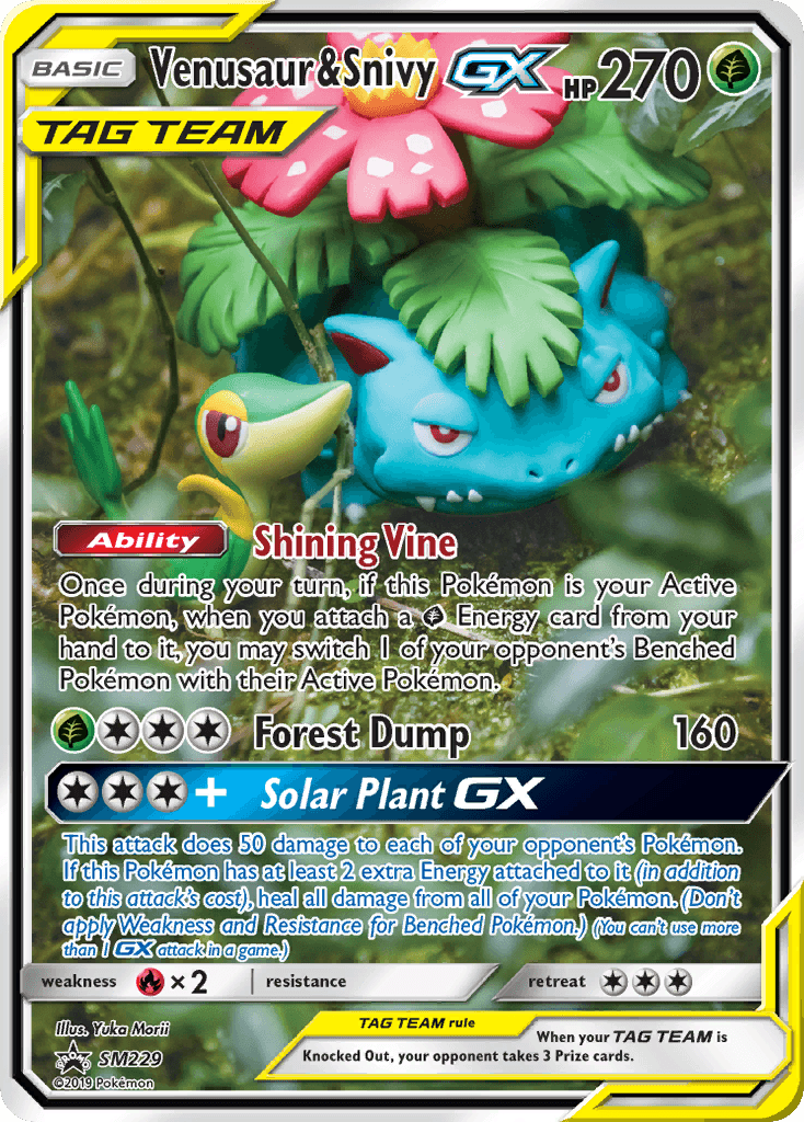 Venusaur & Snivy GX – SM Black Star Promos SM229