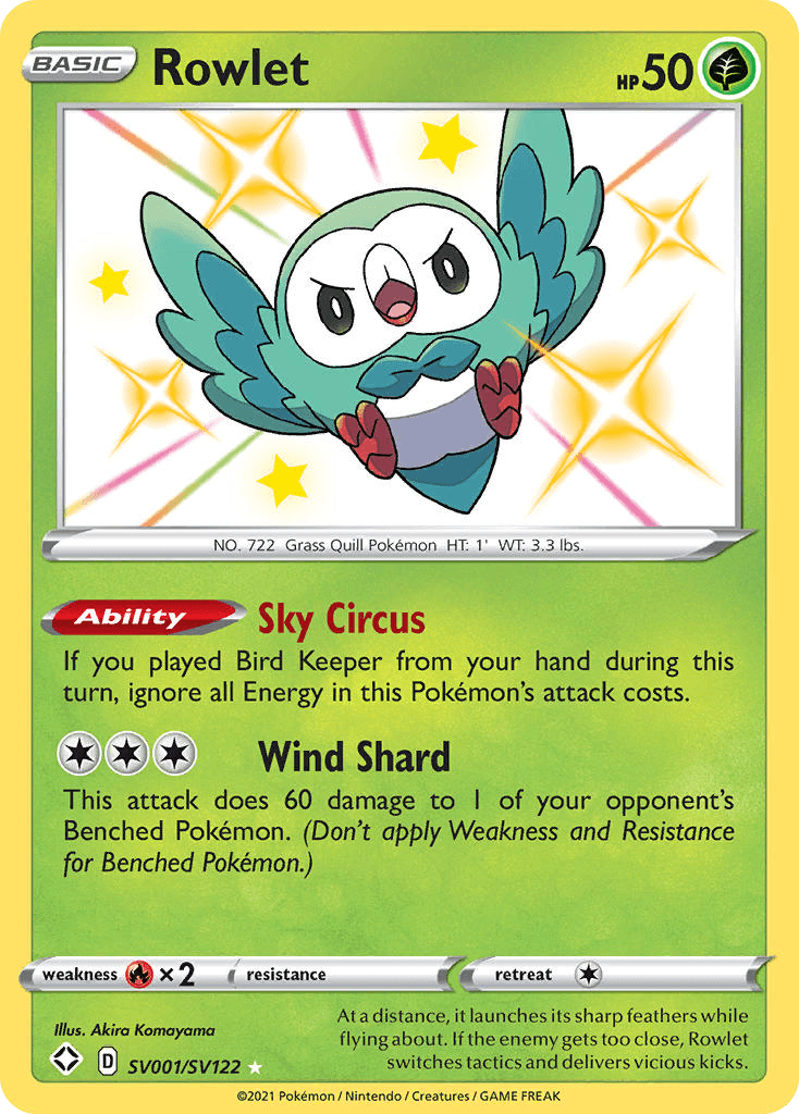 Rowlet – Shining Fates Shiny Vault SV001
