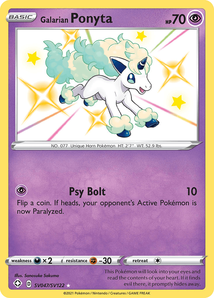 Galarian Ponyta – Shining Fates Shiny Vault SV047