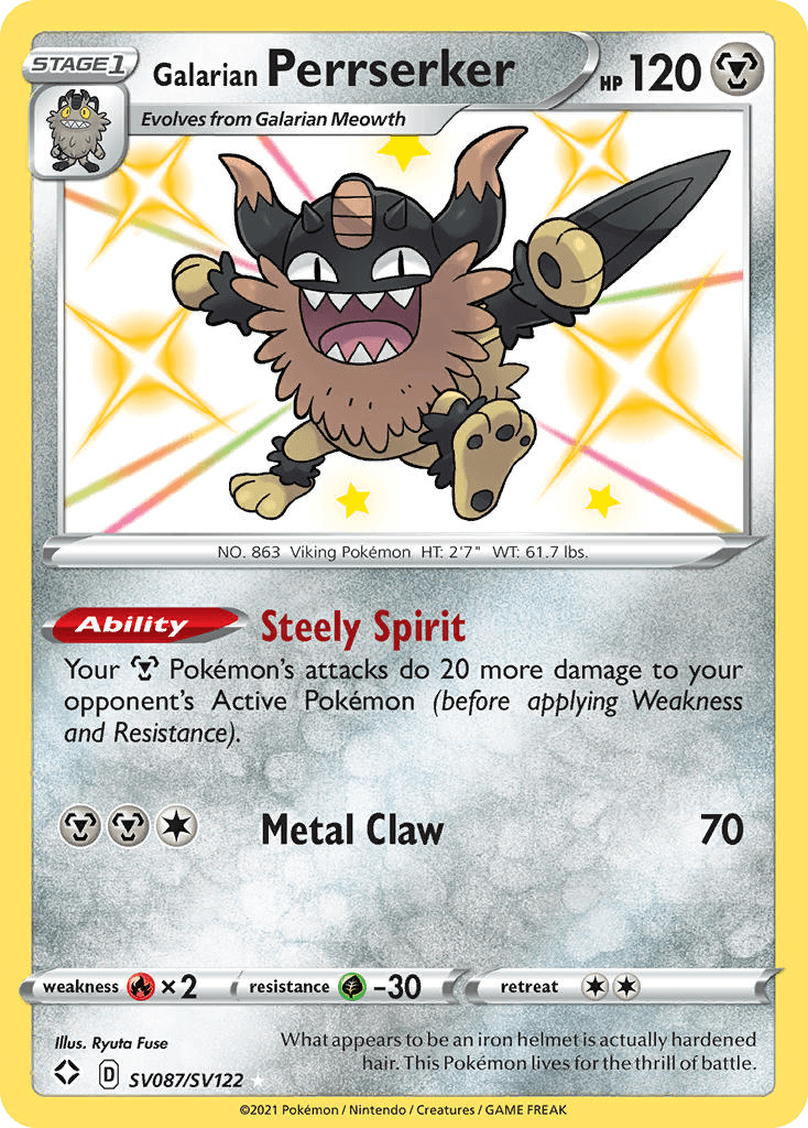 Galarian Perrserker – Shining Fates Shiny Vault SV087