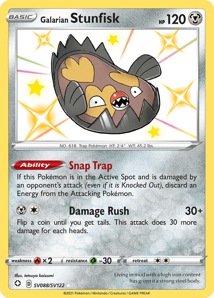 Galarian Stunfisk – Shining Fates Shiny Vault SV088