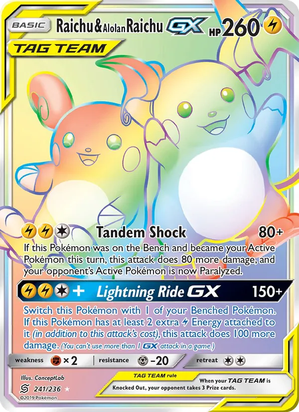 Raichu & Alolan Raichu GX – Unified Minds 241