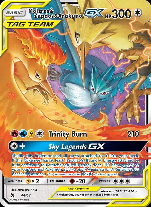 Moltres & Zapdos & Articuno GX – Hidden Fates 44