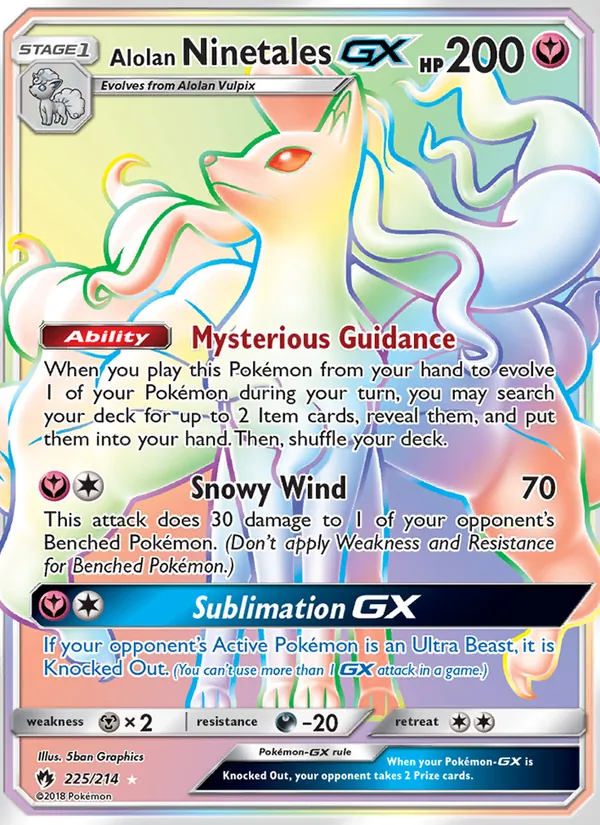 Alolan Ninetales GX – Lost Thunder 225