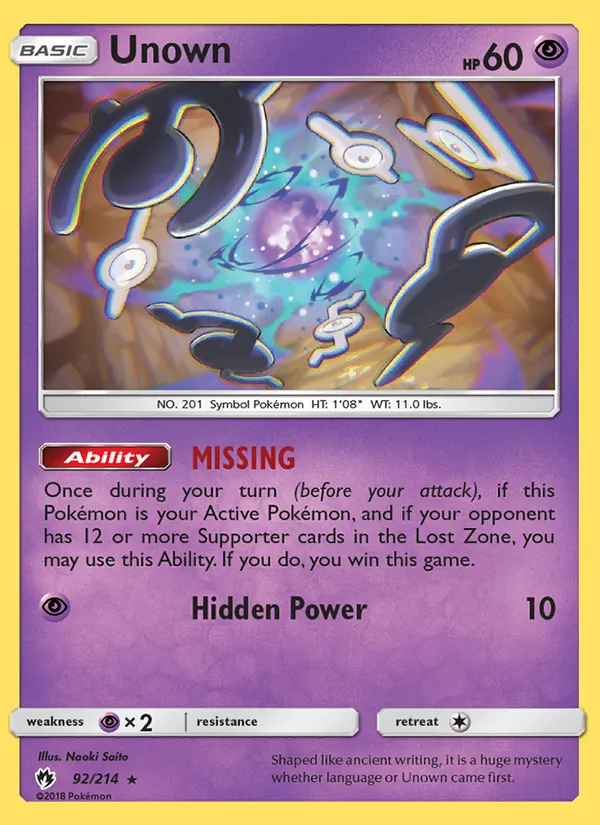 Unown – Lost Thunder 92