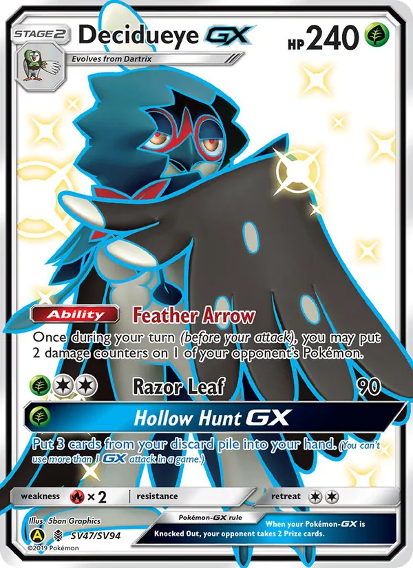 Decidueye-GX – Hidden Fates Shiny Vault SV47