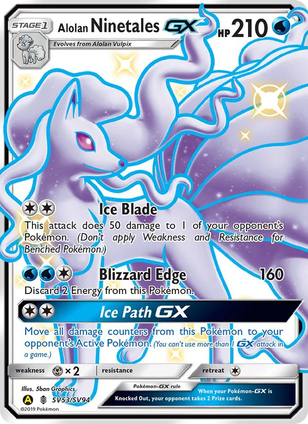 Alolan Ninetales-GX – Hidden Fates Shiny Vault SV53