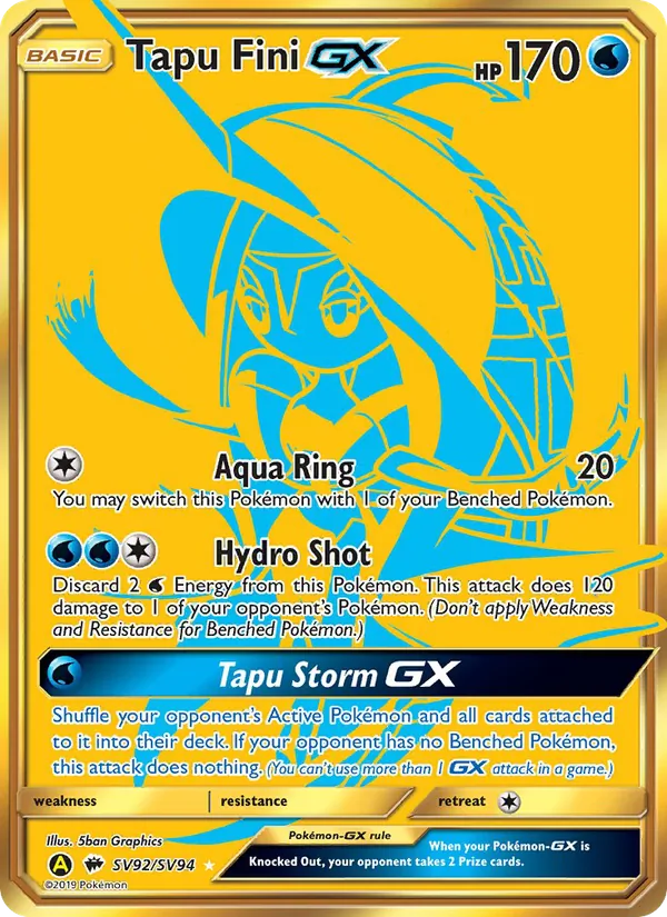 Tapu Fini-GX – Hidden Fates Shiny Vault SV92