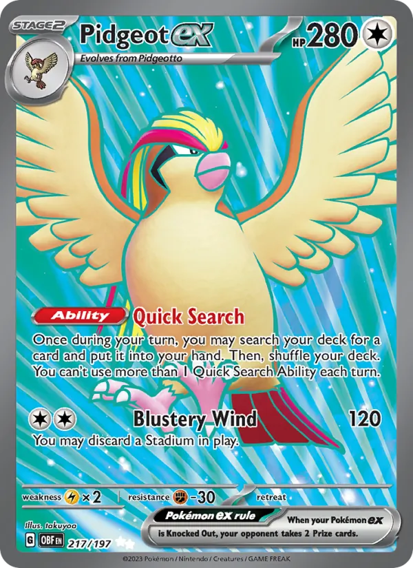 Pidgeot ex – Obsidian Flames 217