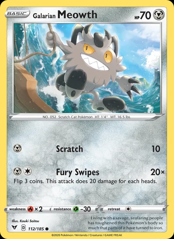 Galarian Meowth – Vivid Voltage 112