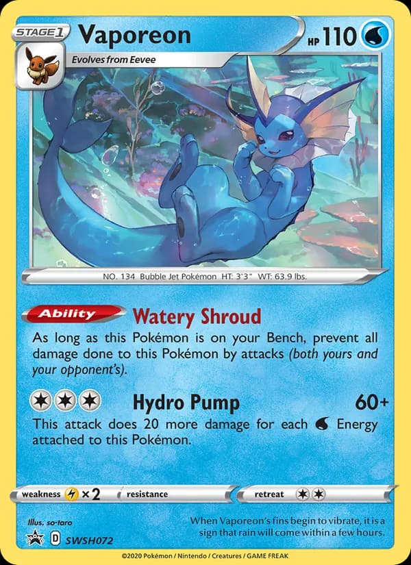 Vaporeon – SWSH Black Star Promos SWSH072